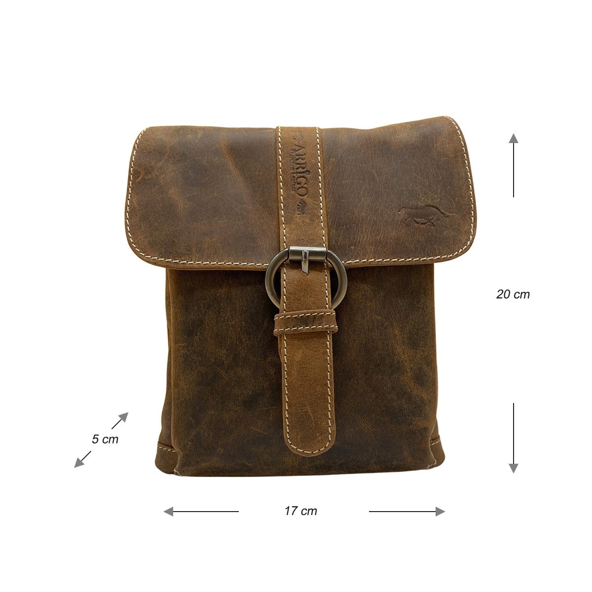 Læder skuldertaske Crossbody taske lavet i 3 farver buffalo læder - Kompakt taske ægte læder
