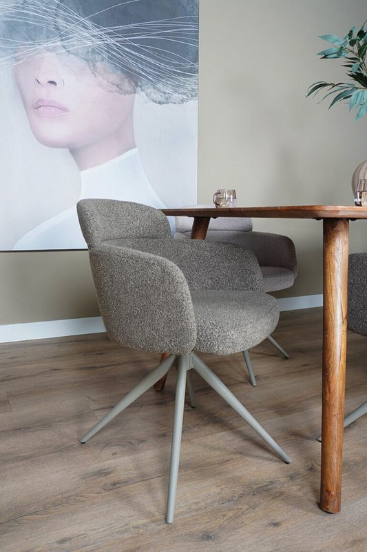Spisestuestol Chase - Bouclé - Brown