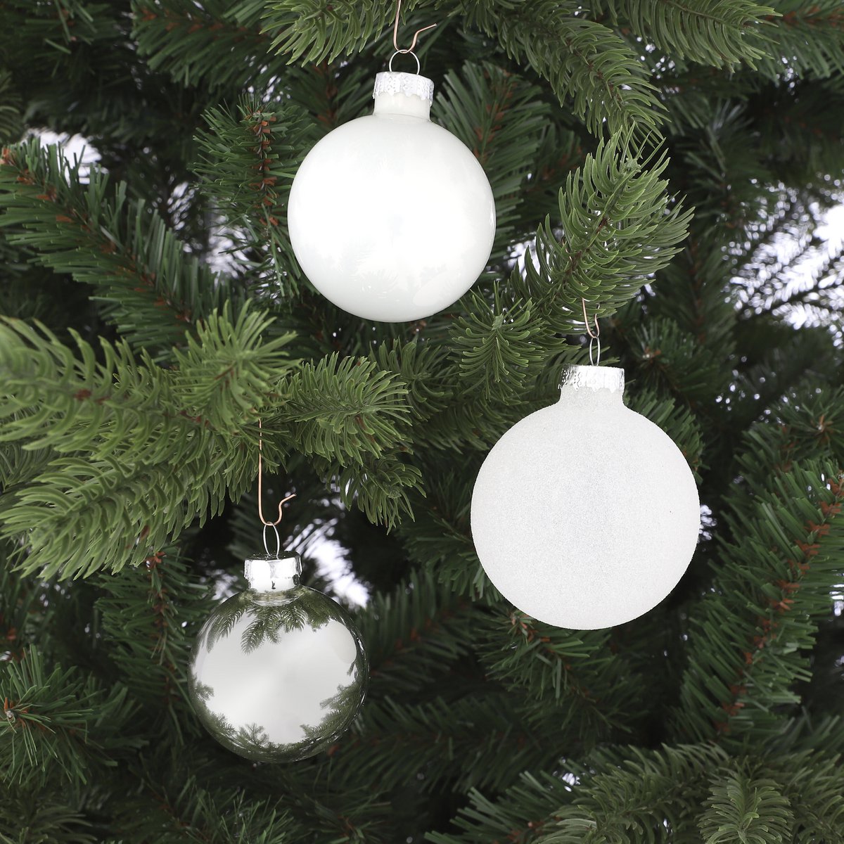 Kerstbal Glass baubles Wit