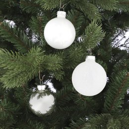 Kerstbal Glass baubles Wit