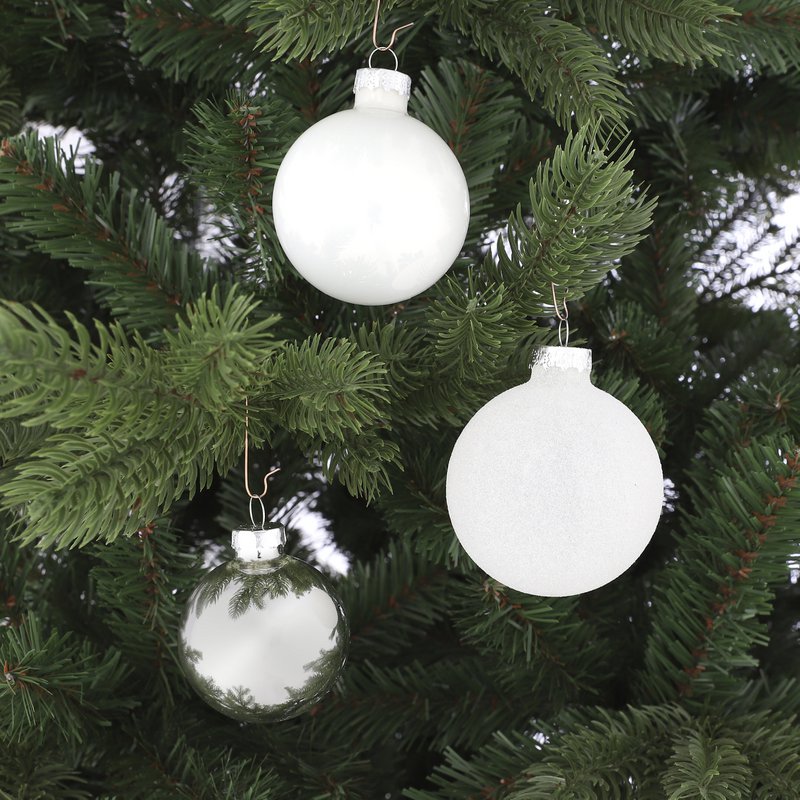 Kerstbal Glass baubles Wit