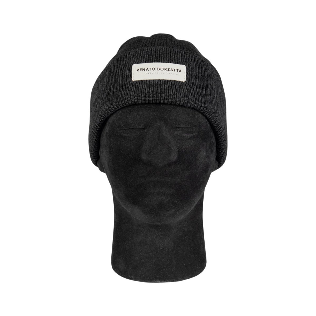 RB5001A | Monviso double -layer jersey beeh Mixed wool Made in Italy. Black color - single size