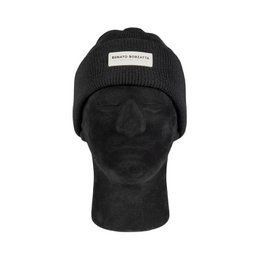RB5001A | Monviso double -layer jersey beeh Mixed wool Made in Italy. Black color - single size