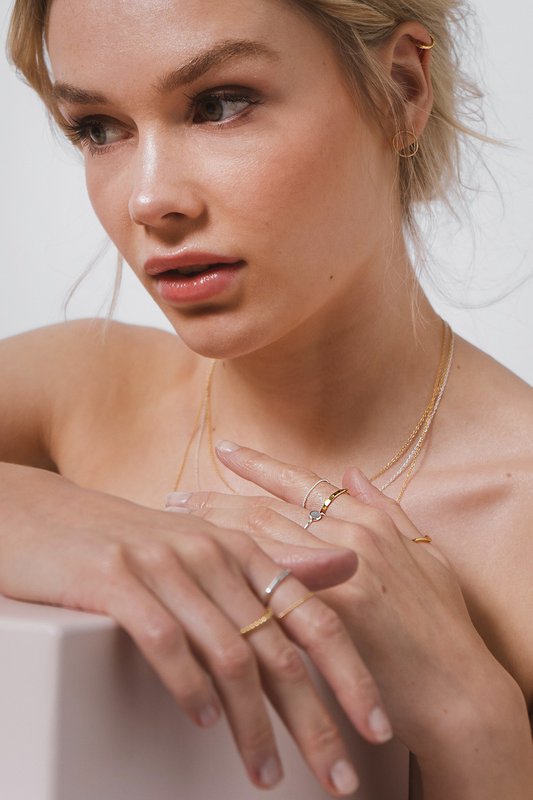 Fine ørestikker cirkel - 925 sterling sølv - guld