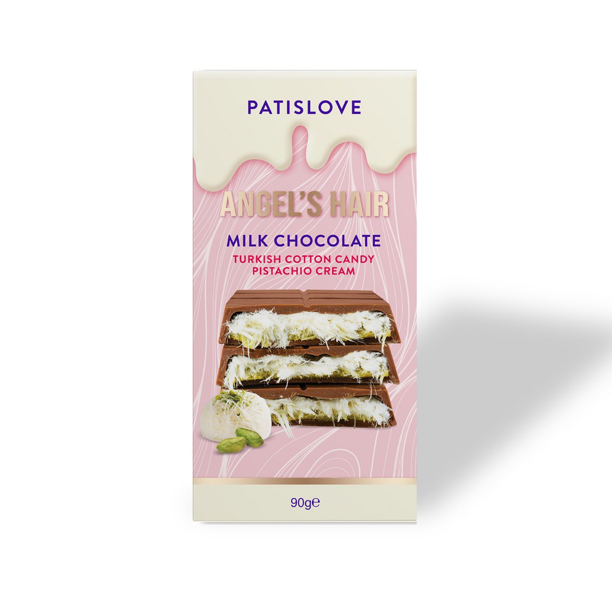 Angel’s Hair Czekolada mleczna z pistacjami i watą cukrową, 90G