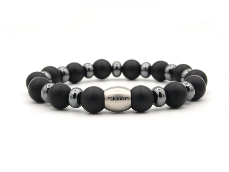 armband Umi hematiet matte onyx (10mm)