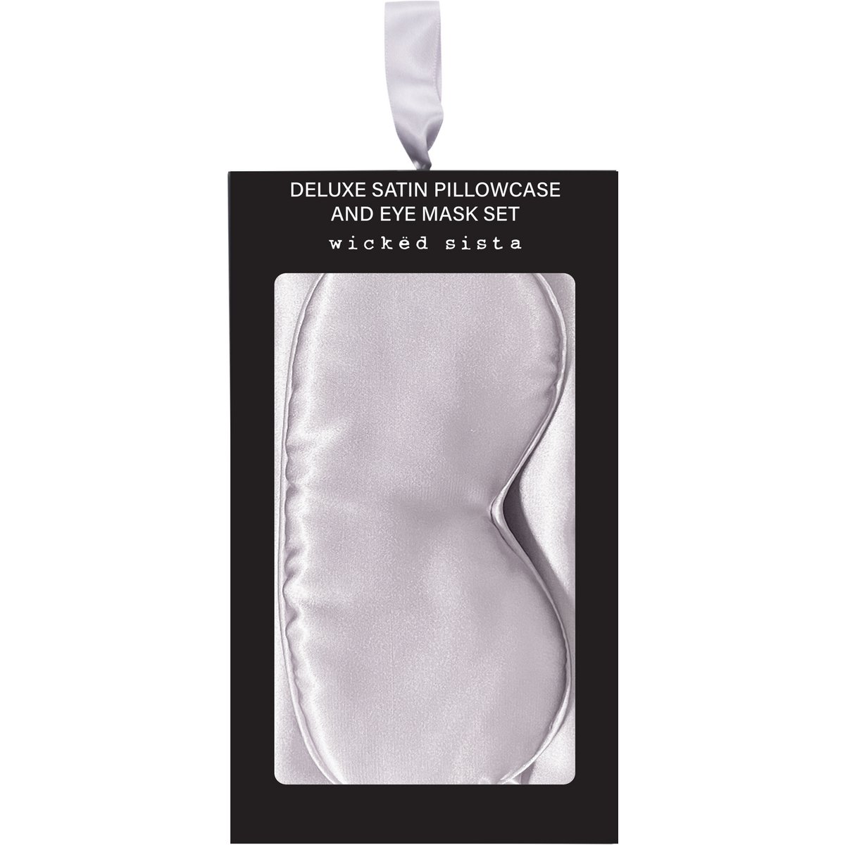 WS Deluxe Satin Pillowcase and Eyemask Set Light Grey
