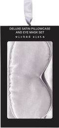 WS Deluxe Satin Pillowcase and Eyemask Set Light Grey