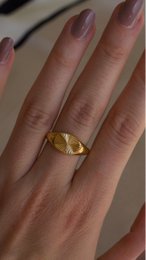 Medaljon - Signet Sunburst Gold Ring