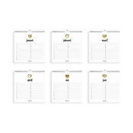 Calendario compleanno Love 21x21 cm – Calendario quadrato minimalista