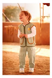 Kontrastbundet quiltet vest - Mint