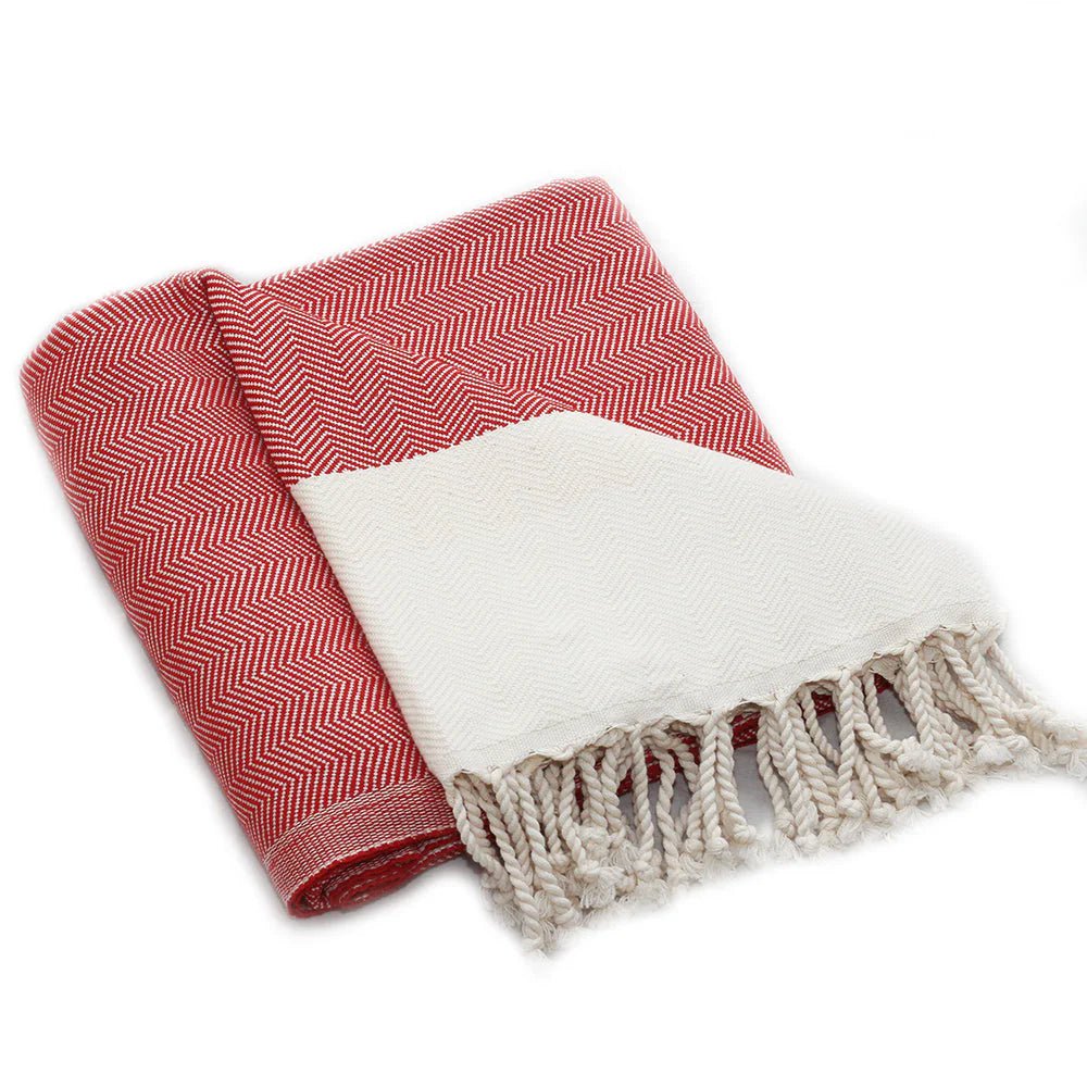 Serviette Cadeau de Noël - Chevrons Rouge