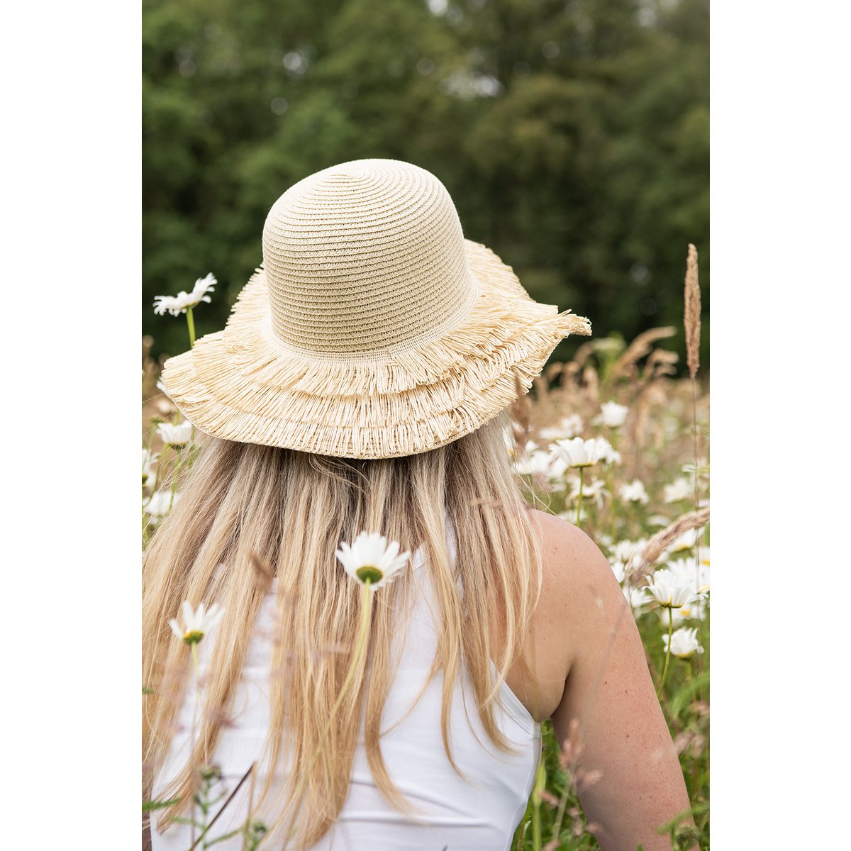 Hoed Beige Papierstro Zonnehoed
