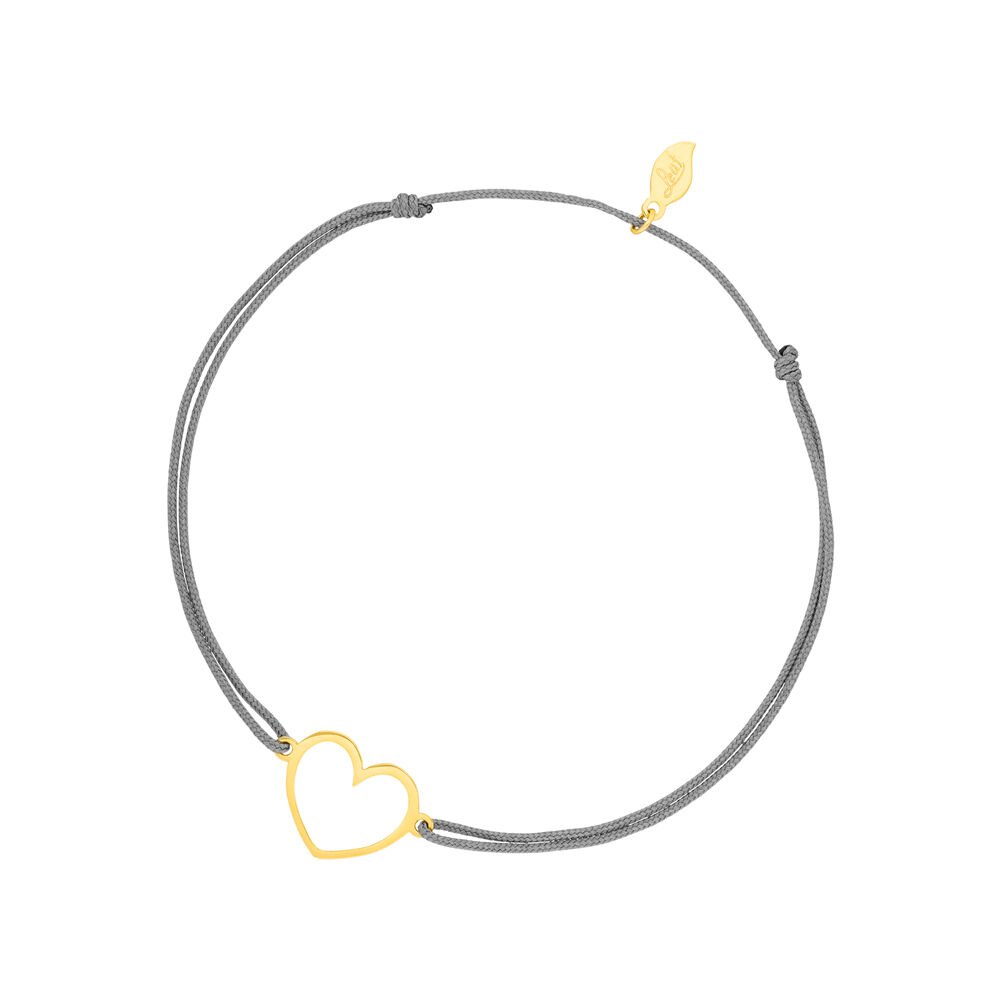 Geluksarmband GENTLE HEART, 14K geelgoud, beige