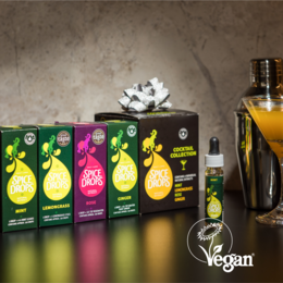 Colorful spice gift set with assorted flavors, including vegan and gluten-free options.