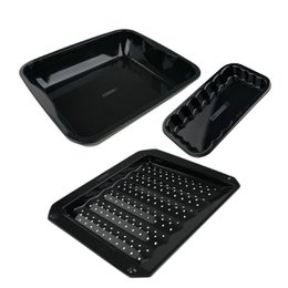 Set van 3 FM Professional Barbecue geëmailleerde stalen ovenschalen