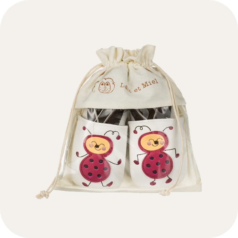 Zachte leren babyslofjes Mademoiselle Coccinelle
