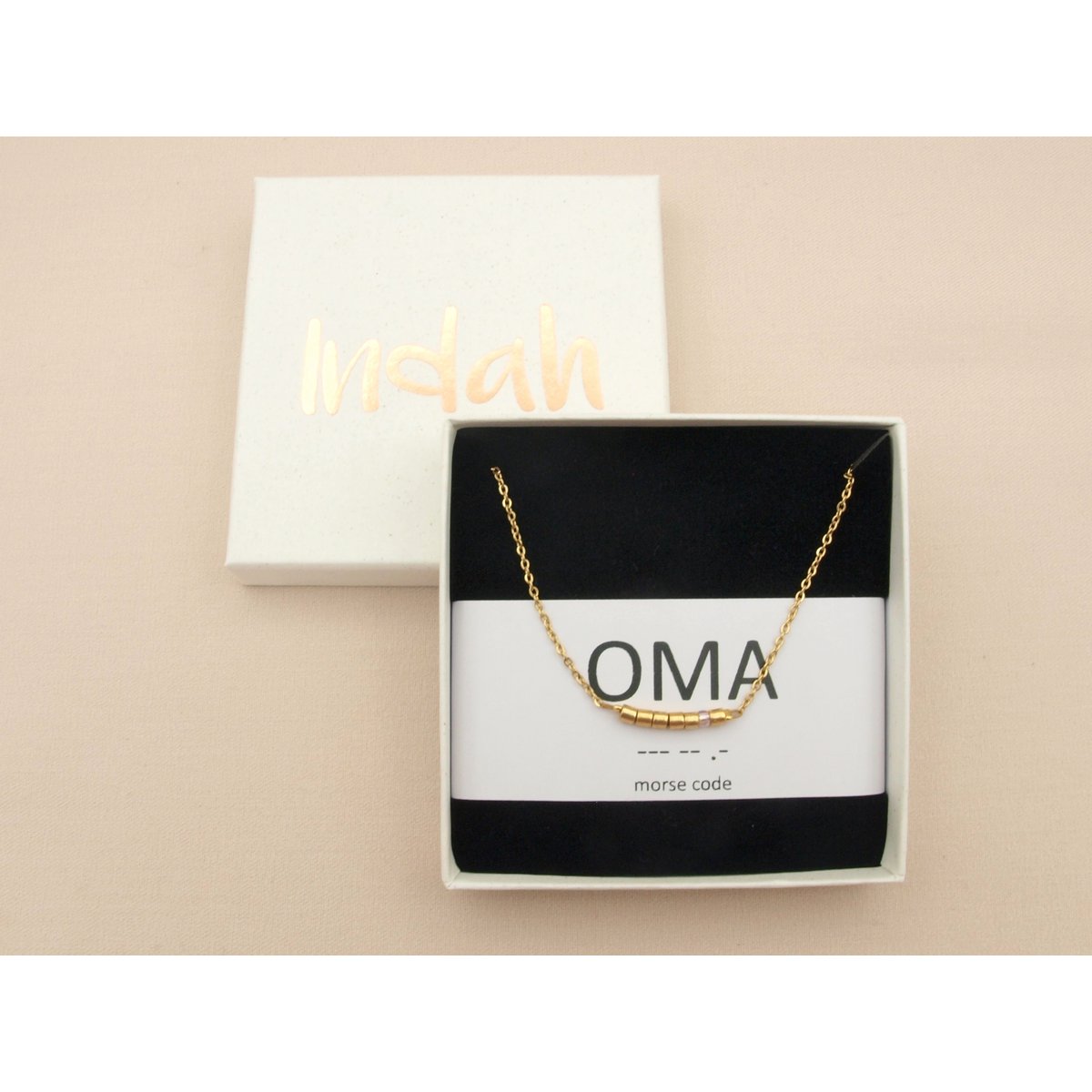 Morse code ketting, oma