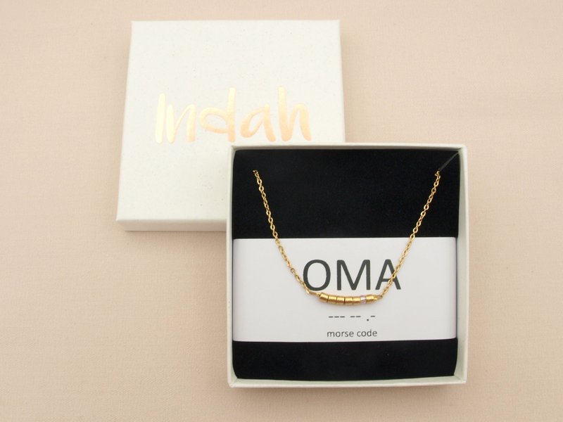 Morse code ketting, oma