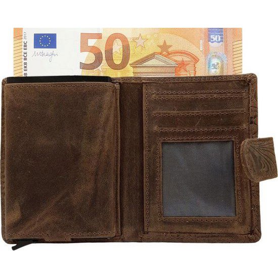 Miniwallet Pass Holder Flower Print Light Brown