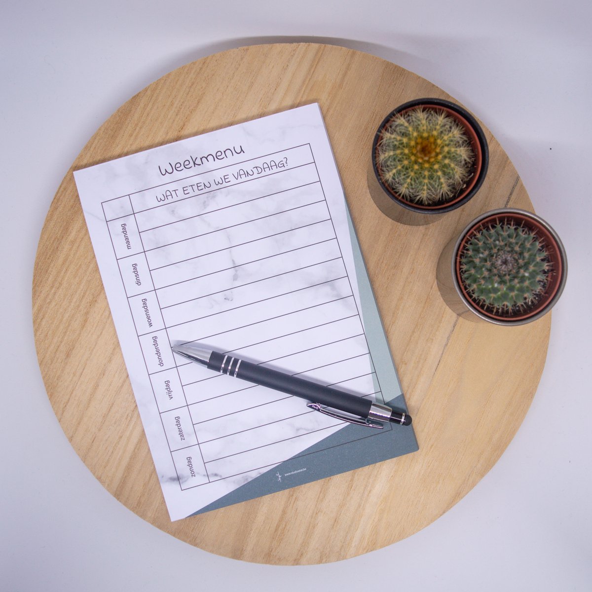 Weekmenuplanner marmer