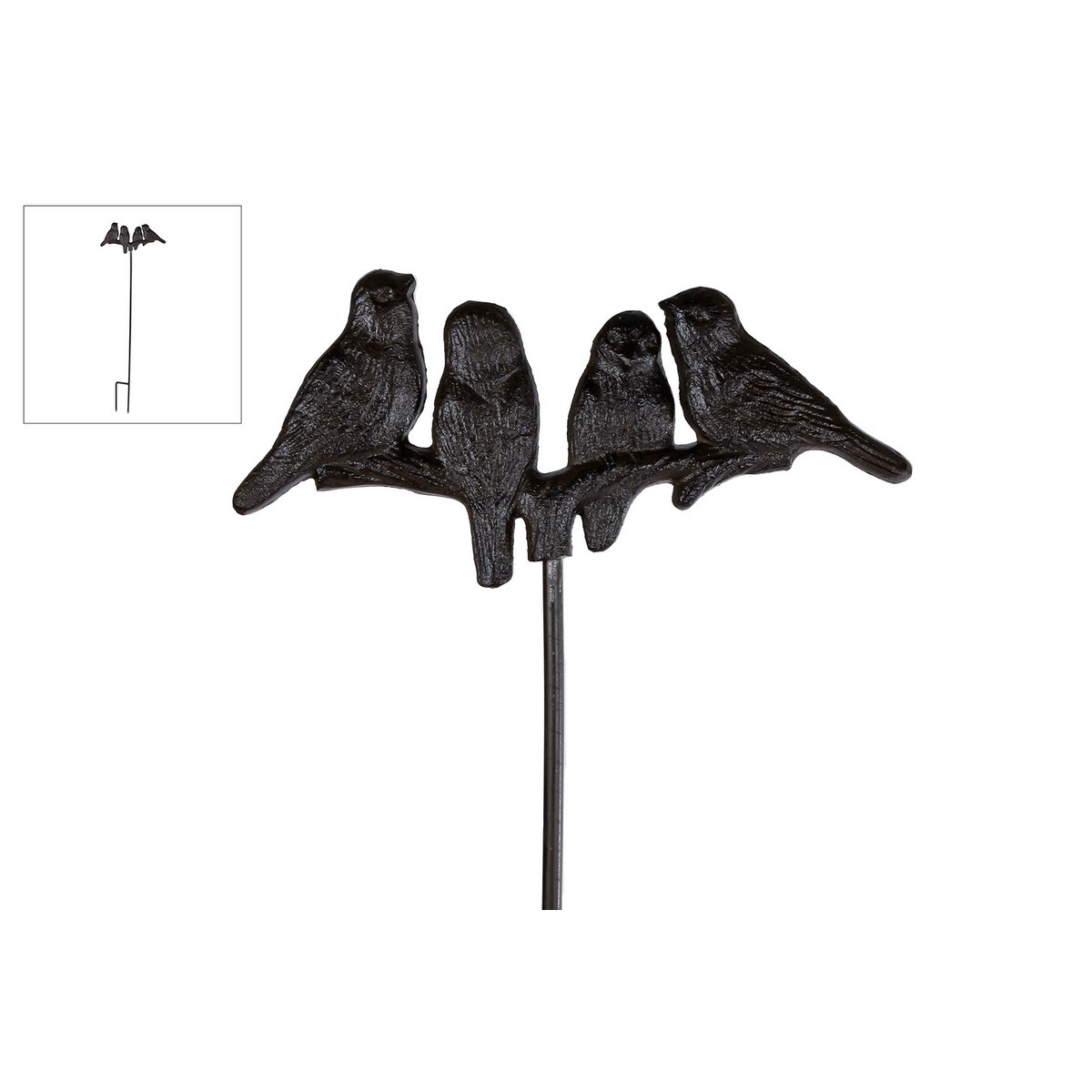 Gartenstecker Vögel antikbraunes Metall