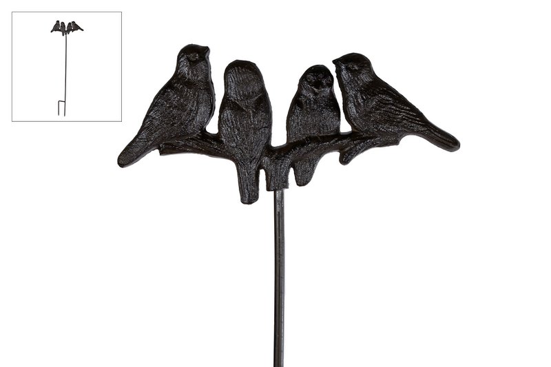 Gartenstecker Vögel antikbraunes Metall