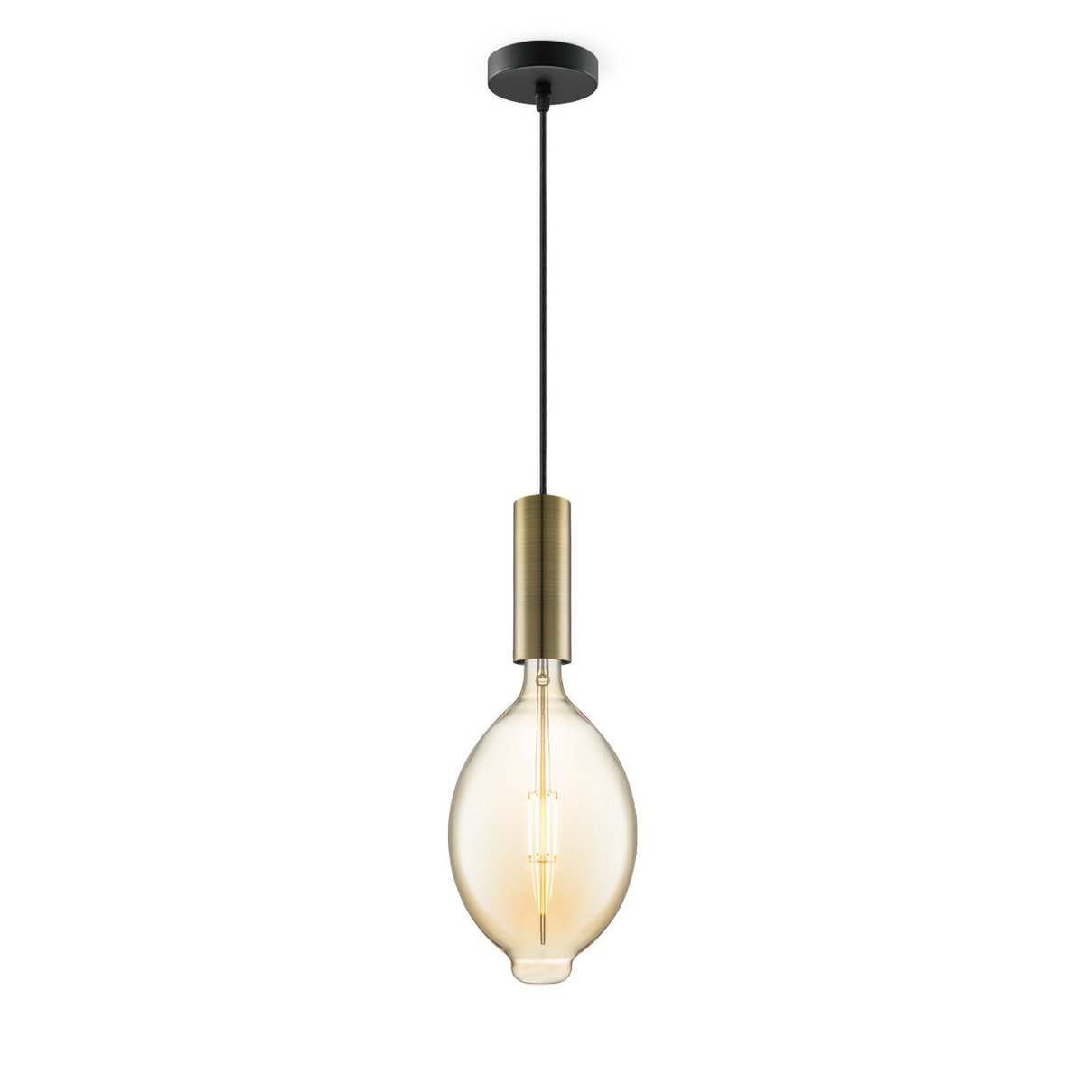 Lampada a sospensione Home Sweet Home bronzo Saga Ovale - G125 - dimmerabile E27 ambra