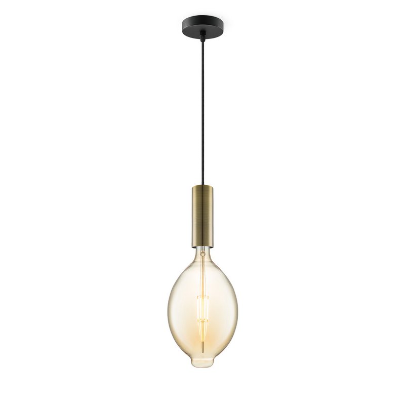 Lampada a sospensione Home Sweet Home bronzo Saga Ovale - G125 - dimmerabile E27 ambra