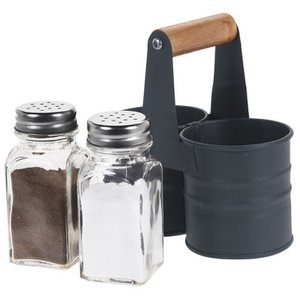 Salt and Pepper Shakers with Stand
