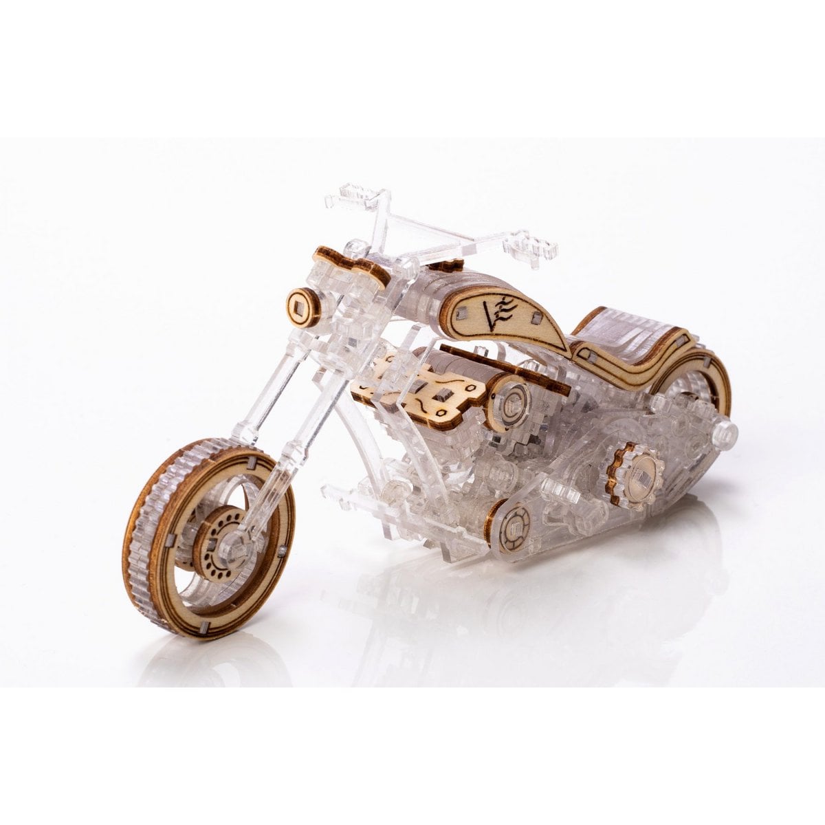 Lace Models Wooden 3D Model Building Kit Chopper-V1, AKV-01, 14x4.1x6.2cm
