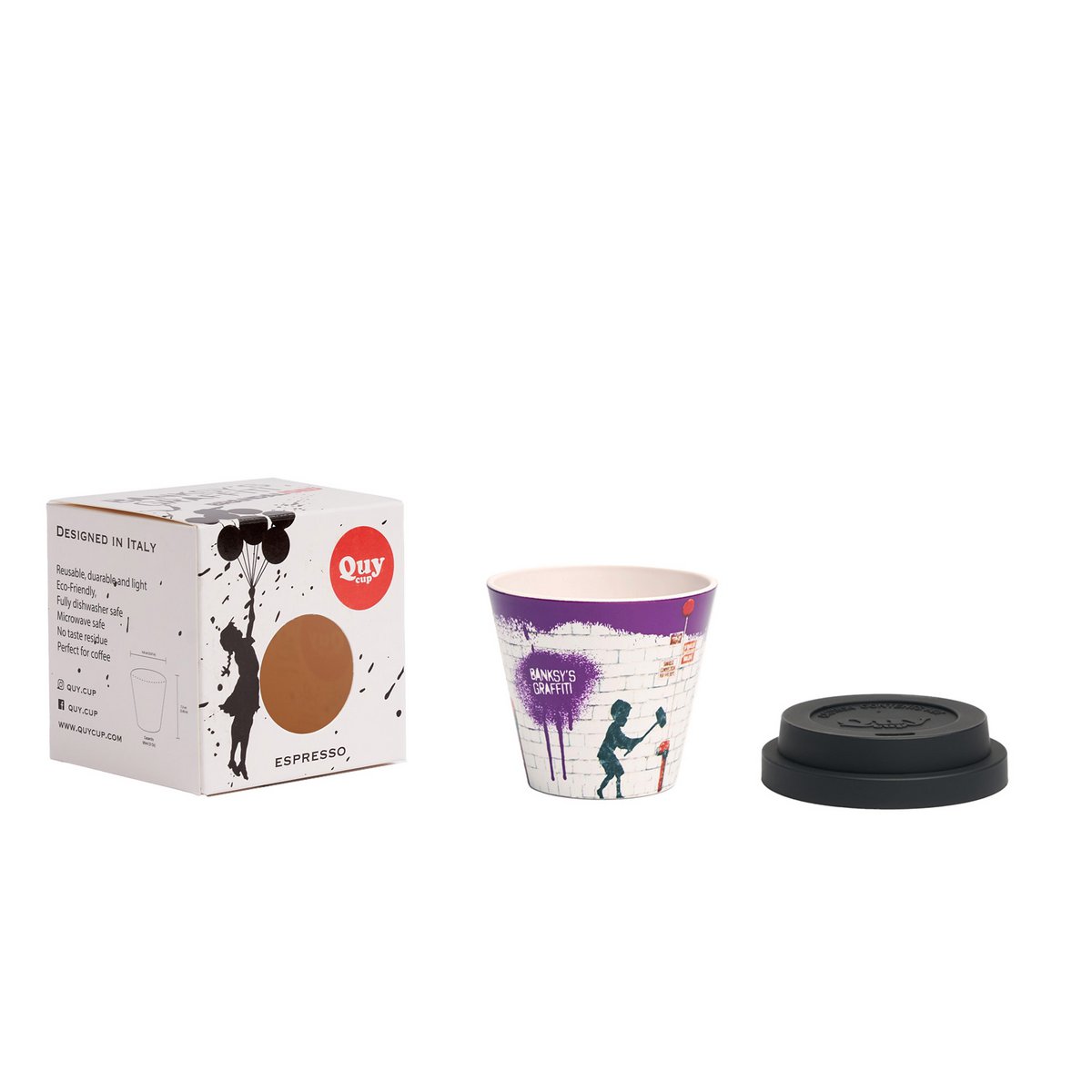Filiżanka do espresso Banksy w RPET 90 ml - Hammer Boy