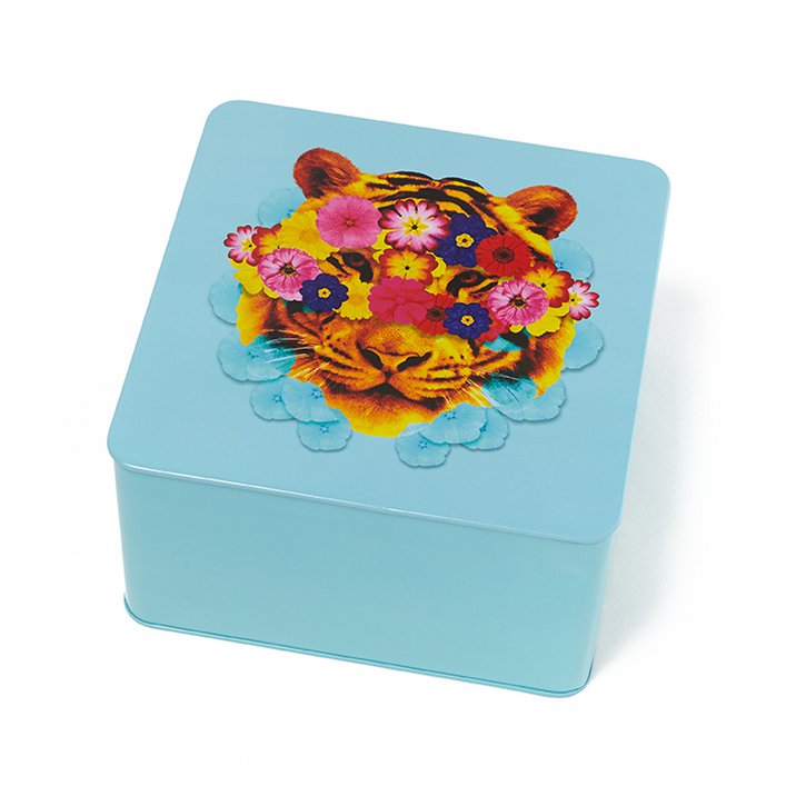 Masktiger square metal tin box