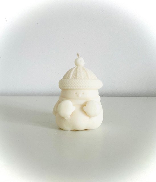 Candela pupazzo di neve versata a mano