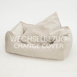Wechselbezug Hundebett Box Bett Chelsea Cord gravel