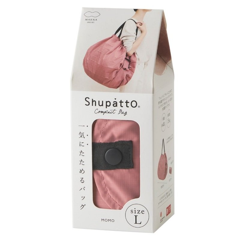 Sac shopping pliable compact Shupatto taille L - Pêche (Momo)