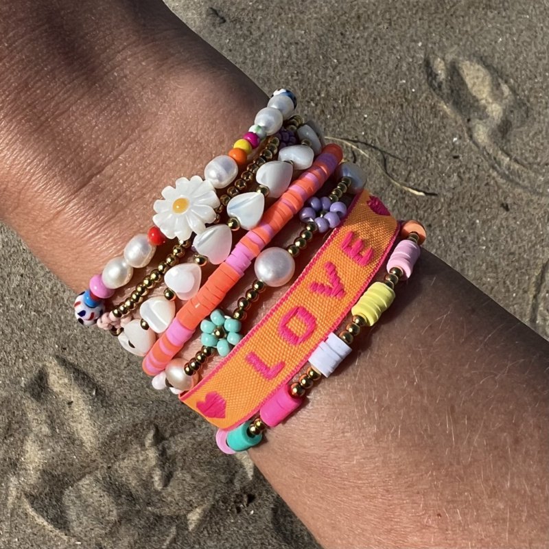 Bracelet | Happy | Flower/Pearls