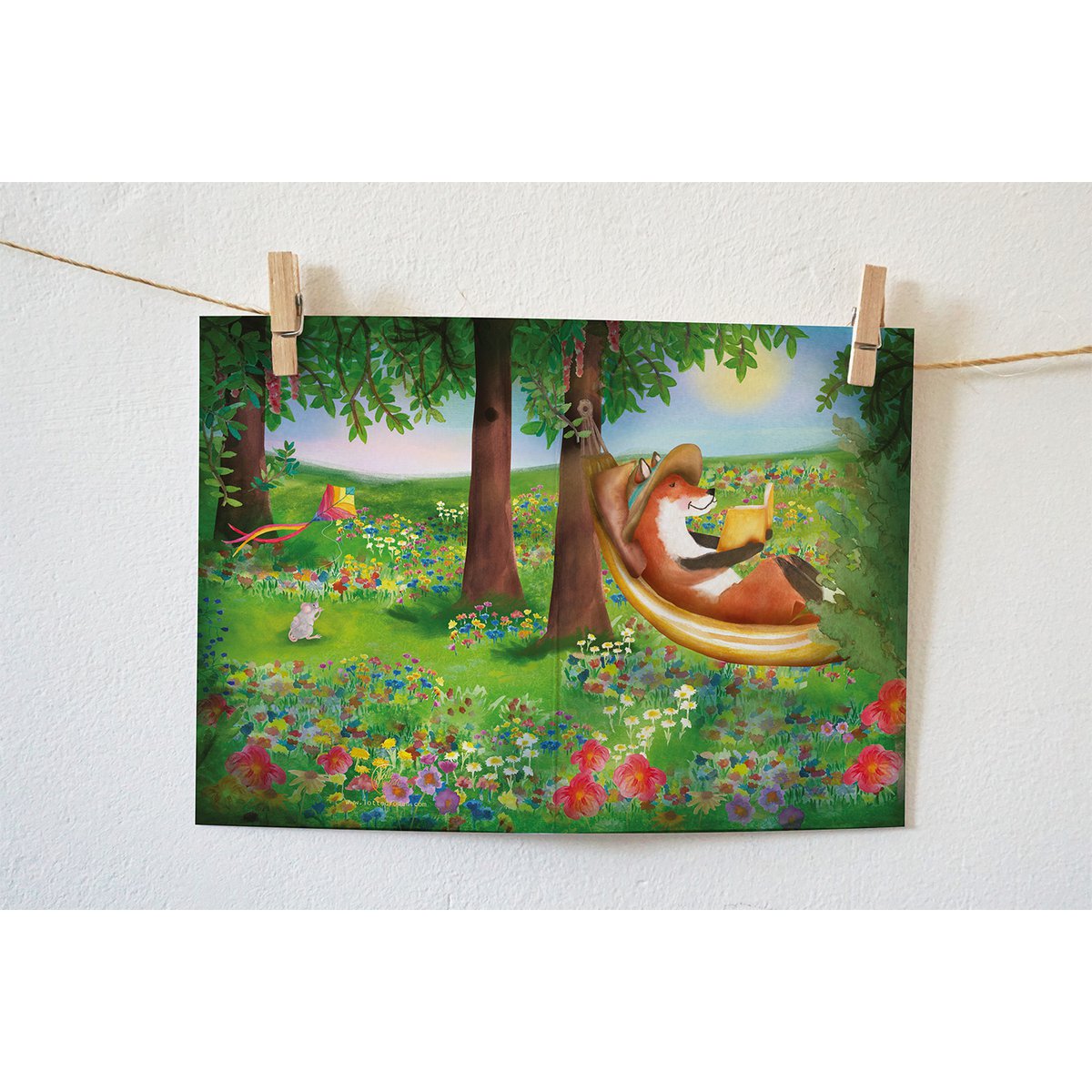 Greeting card Chilling in hammock