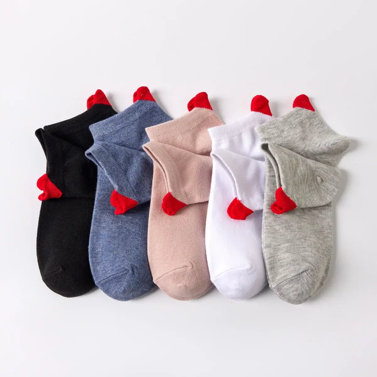 Pack of 5 Women's Favorite Solid Red Socks I 35-41