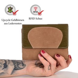 Sunsa Damen Geldbörse. Leder Geldbeutel. Portemonnaie mit RFID Schutz. Brieftasche aus Leder. Mittelgroße Geldbörse für Frauen mit vielen Kreditkartenfächern- Wallet für Damen, Geschenkidee