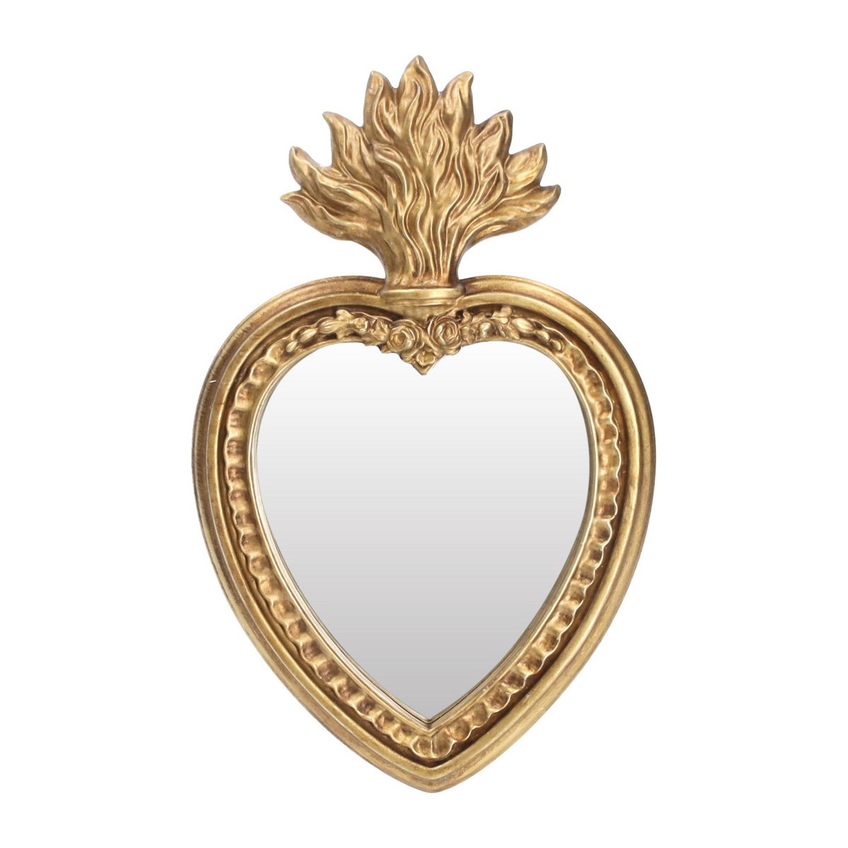 Dekorativer goldener Flammenspiegel H26x16,5 cm