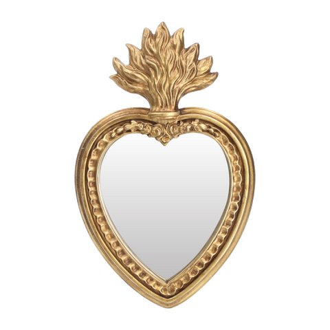 Dekorativer goldener Flammenspiegel H26x16,5 cm