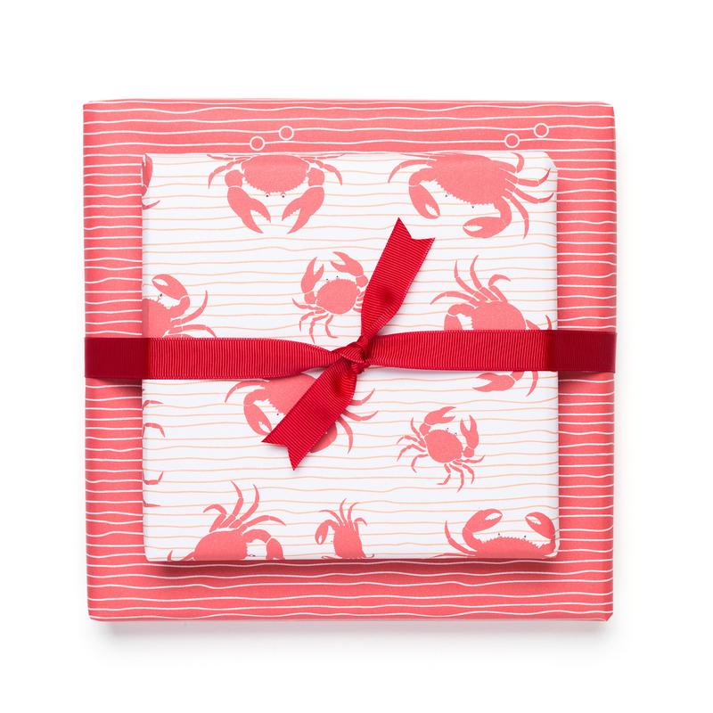 Cangrejo de papel de envoltura roja - Papel de envoltura para niños Animales marinos, empaque de regalos marítimos Verano