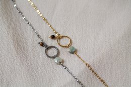Pulsera Amazonita y Anillo Ojo de Tigre - Oro