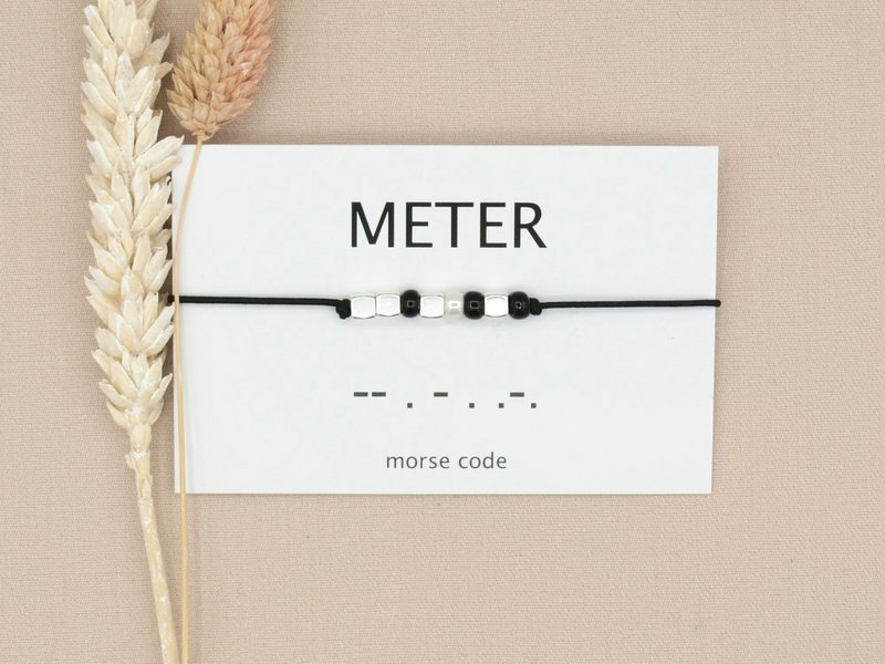 Morse code armband meter (zilver,rosé goud,goud)