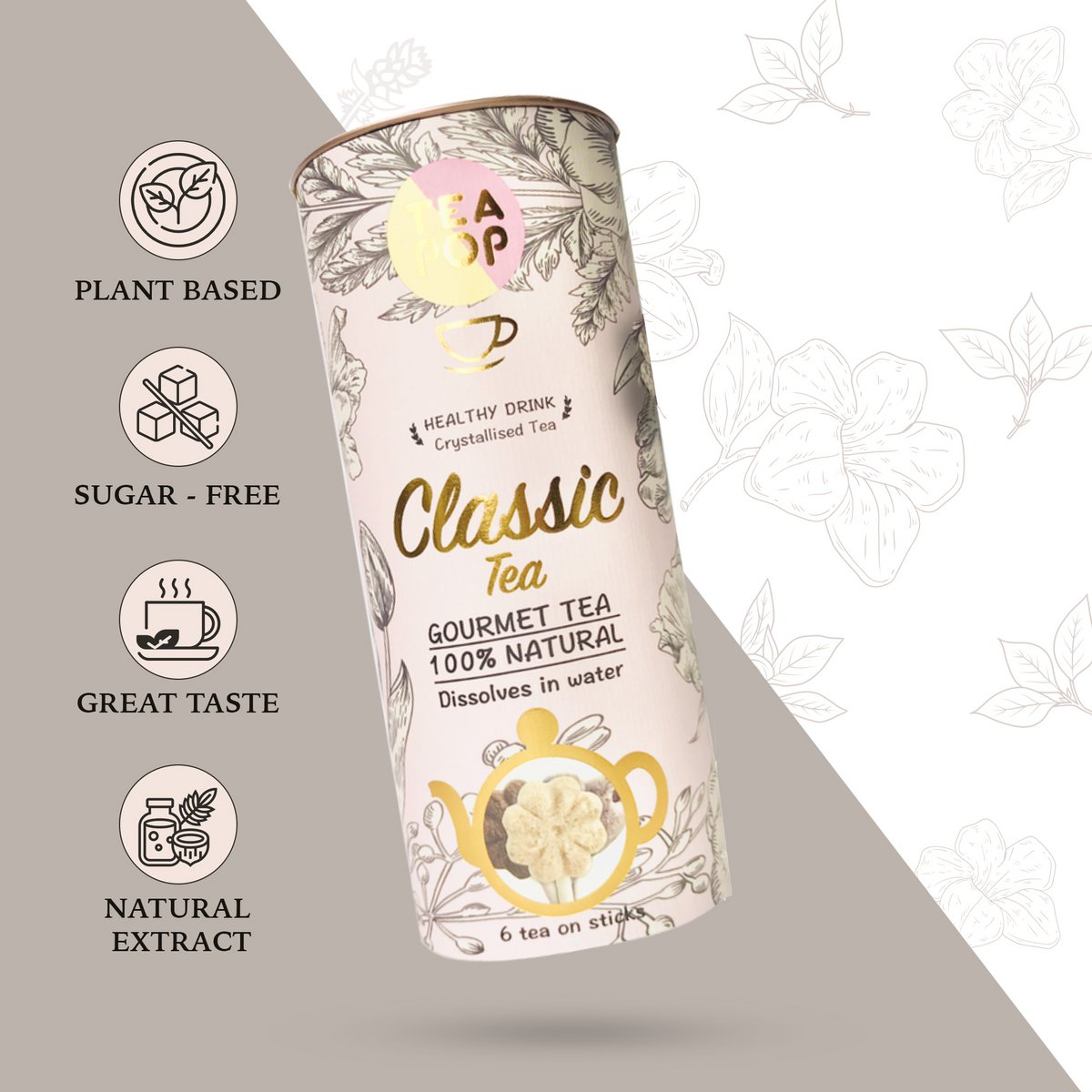 Klassieke melanges thee op een stick! 6 verity of thee in pack | 100% natuurlijk | Lost op in water