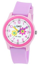 Q&Q children's watch with silicone strap, "Flowers", 10 bar