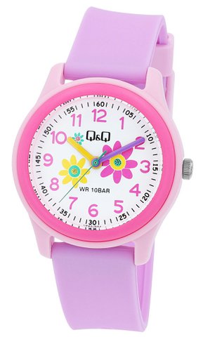 Q&Q kinderhorloge met siliconen band, "Flowers", 10 bar