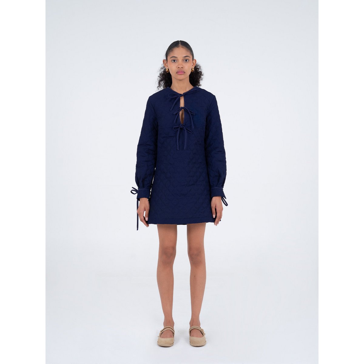 Mini-robe matelassée bleue Chelsea