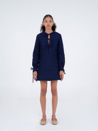 Mini-robe matelassée bleue Chelsea